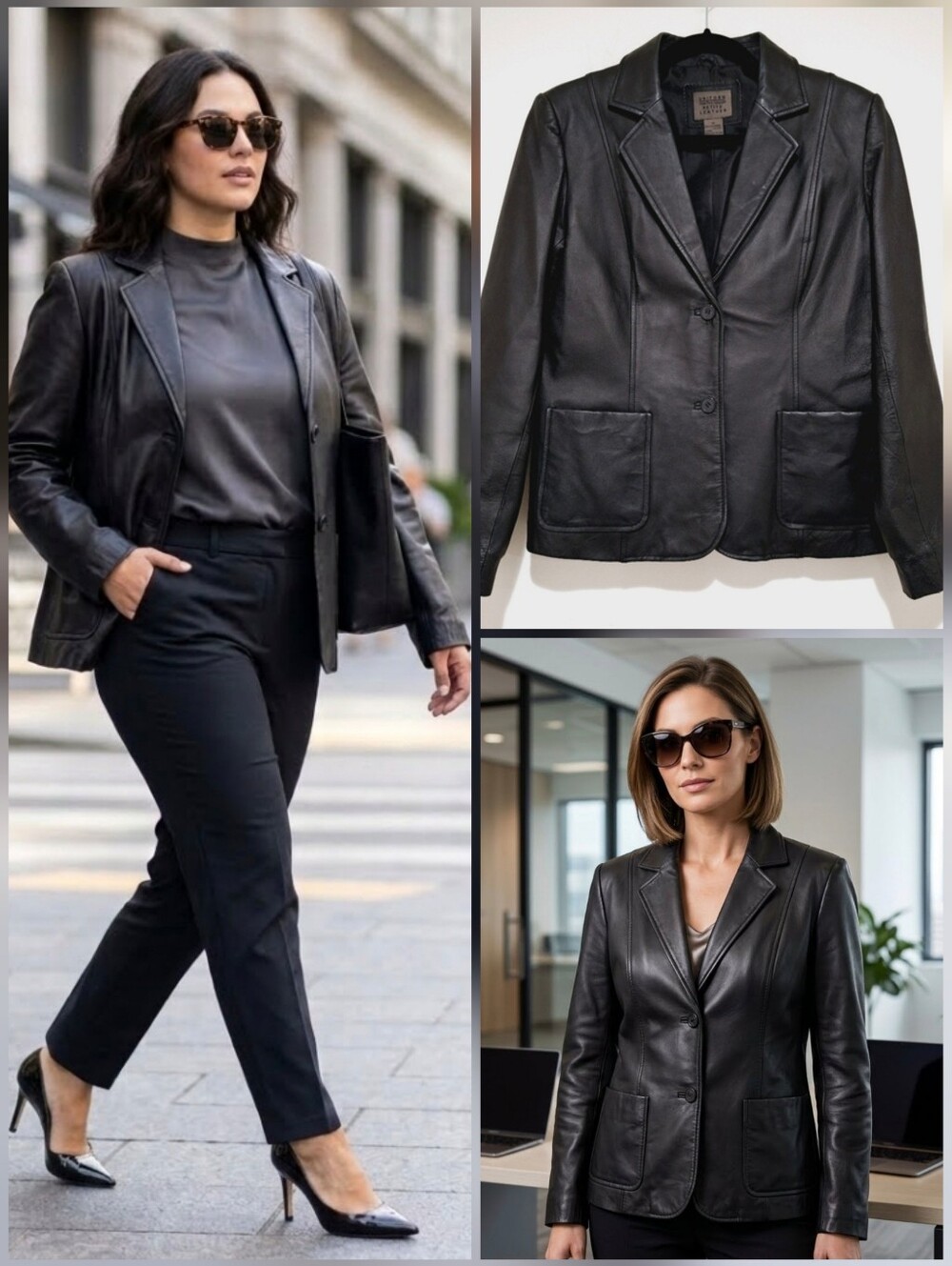 ❤️John Paul Richard>>>Petite Leather jacket blazer 🤍SIZE 10